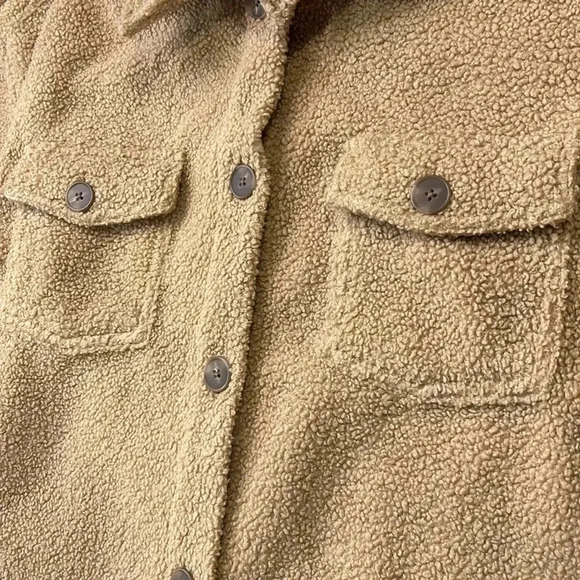 G by Giuliana Oversized Teddy Shacket Jacket Tan Size XL - Picture 4 of 12